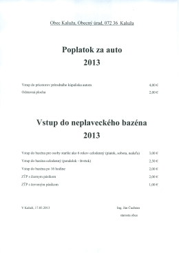 Poplatok za auto 2013