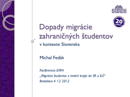 Michal Fedák - Dopady migrácie zahraničných študentov v