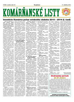 Komárňanské listy 18/2014