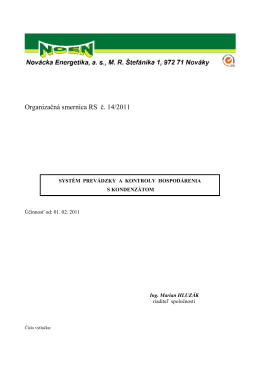 Organizačná smernica RS č. 14/2011