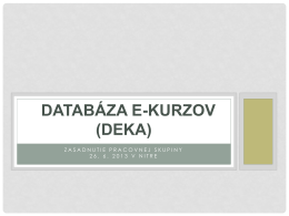 DEKa Databáza e-kurzov