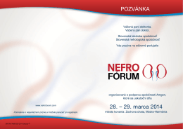 Program NEFROFORUM 2014 - Slovenská nefrologická spoločnosť