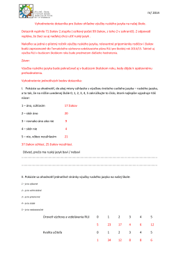 IV/ 2014 Vyhodnotenie dotazníka pre žiakov ohľadne výučby