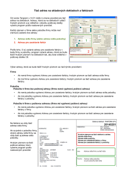 Tlač adries na skladových dokladoch a faktúrach