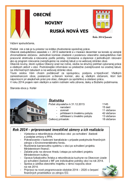 Obecné noviny 2014 - Obec Ruská Nová Ves