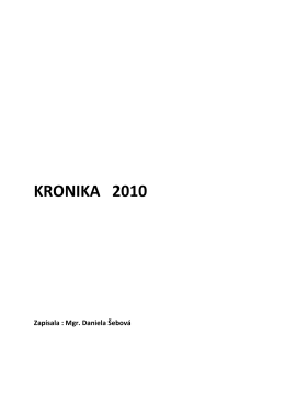 KRONIKA 2010 - Obec Nitrica