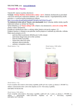 Vitamín B3, Niacín: - xxl