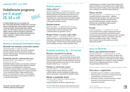 Vzdelávacie programy pre 2. stupeň ZŠ, SŠ a VŠ (PDF)