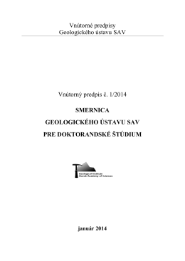 Smernica Geologického ústavu SAV pre doktorandské štúdium