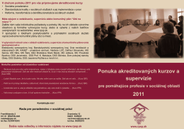 Ponuka akreditovaných kurzov a supervízie 2011