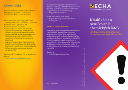 Klasifikácia a označovanie chemických látok - ECHA