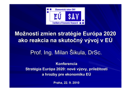 Možnosti zmien stratégie Európa 2020 ako reakcia na skutočný