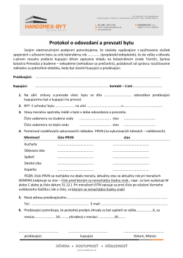 Protokol o odovzdaní a prevzatí bytu ( pdf )