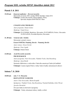 Program MFSF Jánošíkov dukát 2011