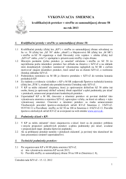 Vykonávacia smernica samopal vz.58 2013