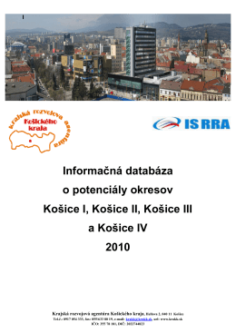 Informačná databáza o potenciály okresov Košice I