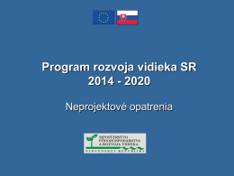 Program rozvoja vidieka SR 2014