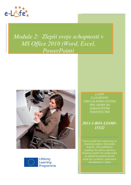 Module 2: Zlepši svoje schopnosti v MS Office 2010 (Word
