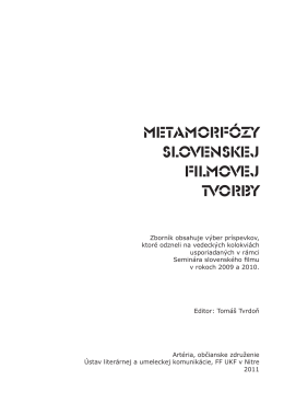 Zborník Metamorfózy slovenskej filmovej tvorby (PDF)