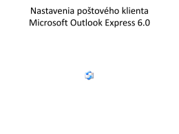 Nastavenie poštového klienta MS Outlook Express 6