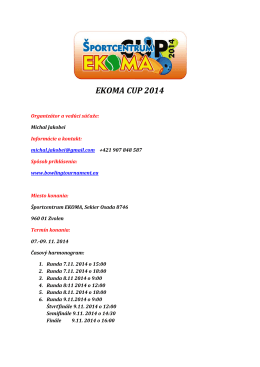 Propozície EKOMA CUP 2014