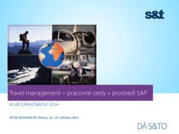 Travel management – pracovné cesty v prostredí SAP
