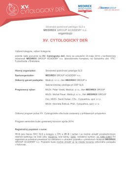XV. CYTOLOGICKÝ DEŇ - Slovenská spoločnosť patológov