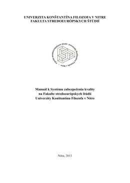 (PDF, 191KB) - Fakulta stredoeurópskych štúdií UKF Nitra