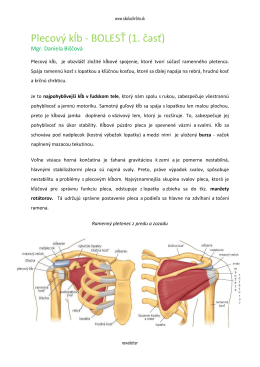 Plecový kĺb - BOLESŤ (1. časť)