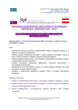 Program cezhraničnej spolupráce Slovenská republika