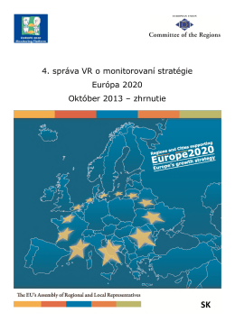 4. správa VR o monitorovaní stratégie Európa 2020