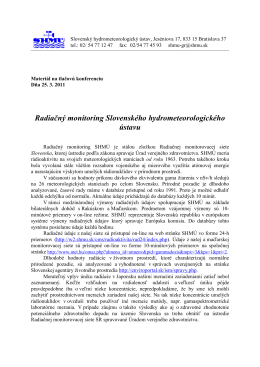 Radiačný monitoring Slovenského hydrometeorologického ústavu