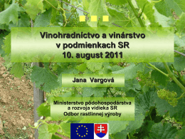 Vinohradníctvo a vinárstvo v podmienkach SR 10