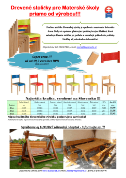 Drevené stoličky pre Materské školy priamo od výrobcu!!!