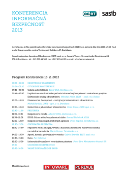 Program konferencie 13. 2. 2013