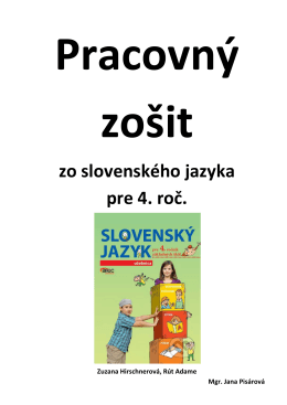zo slovenského jazyka pre 4. roč.