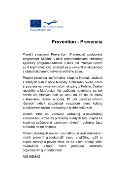 Prevention - Prevencia