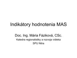Indikátory hodnotenia MAS