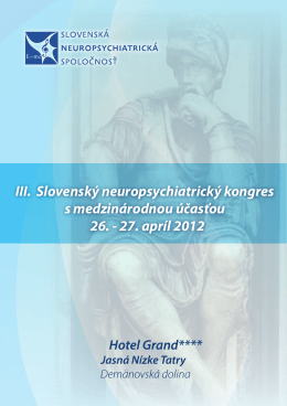 Informačná brožúra - III. Slovenský neuropsychiatrický kongres