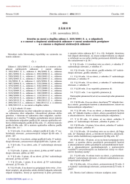 484/2013 Zákon, ktorým sa mení a dopĺňa - NATUR