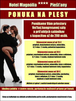 Ponuka plesov - Hotel Magnólia