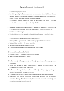 Egzamin licencjacki – język słowacki