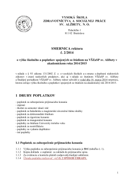 Smernica 2/2014 o poplatkoch
