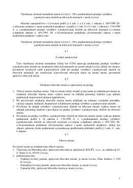 VZN mesta Levice č. 130 o podmienkach predaja