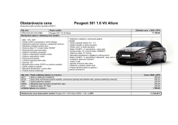 artid=36;Obstarávacia cena Peugeot 301 1.6 Vti Allure