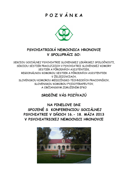pozvánka Pinel máj 2013.pdf - Psychiatrická nemocnica Hronovce