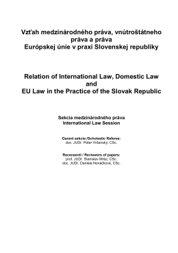 Vzťah medzinárodného práva, vnútroštátneho