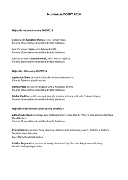 Zoznam nominácií ankety DOSKY 2014