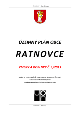 Územný plán obce Ratnovce - text