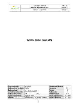 Výročná správa za rok 2012